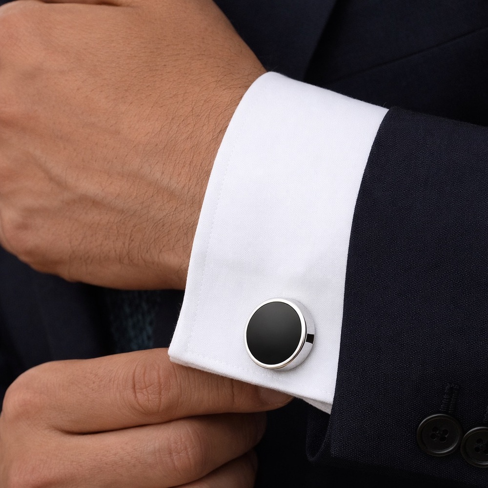 Stainless Steel Cuff Links Classic Tuxedo Shirt Cufflinks-